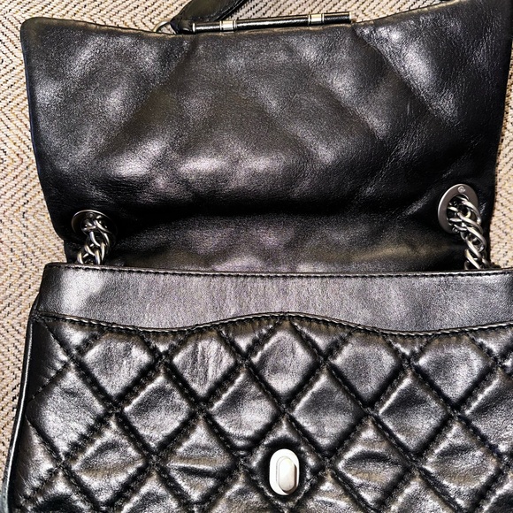 Authentic Rare 2008-2009 Black Chanel handbag with silver chain single strap - Picture 4 of 14